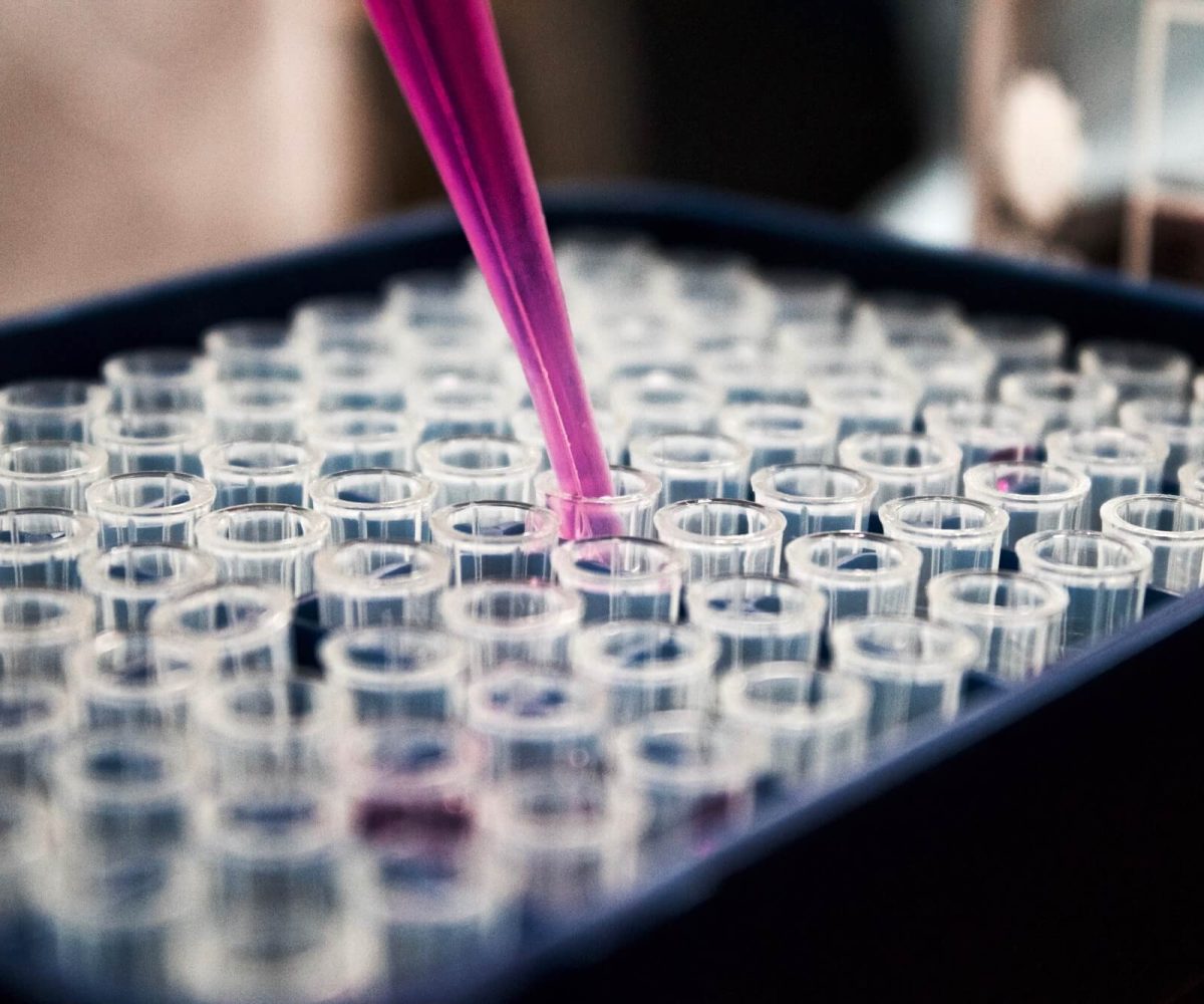 closeup of a purple pipette